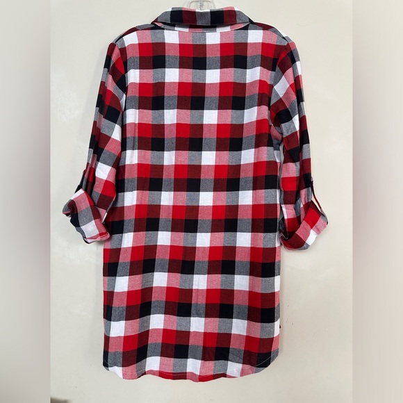 NWT Chicago Blackhawks Plaid Long Sleeve Button Down Pajama Sleep Shirt Small - Picture 3 of 4